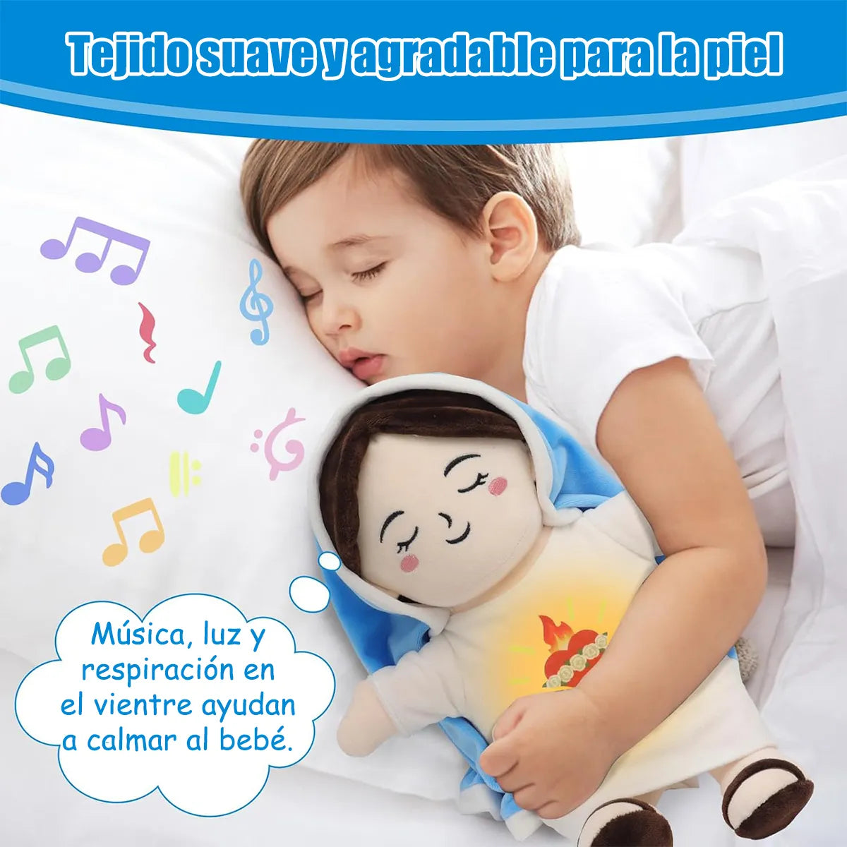 Muñeca Espiritual Virgen María que Respira y Relaja